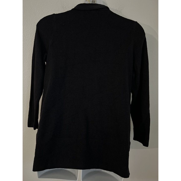 Max & Mia Cardigan Sweater Womens Black Open Front Knit Long Sleeve Size 2X Cozy - Picture 3 of 6